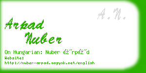 arpad nuber business card